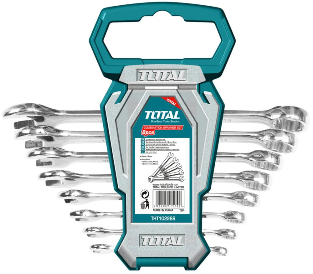 TOTAL THT102286 8 Pcs Cr-V Combination Spanner Set 6-19mm Total